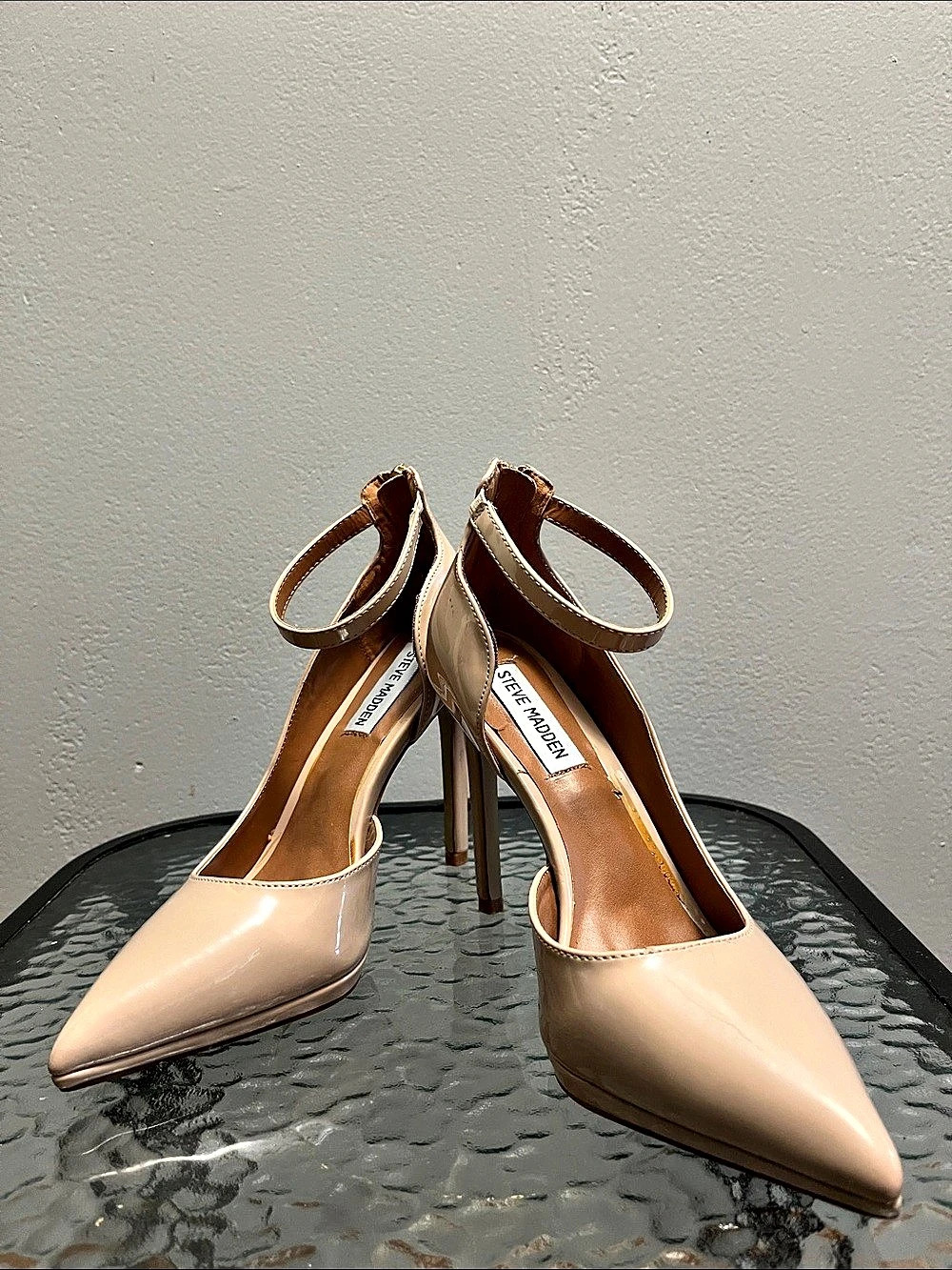 Steve Madden Zane Pointed Toe Ankle Strap Heels Pink